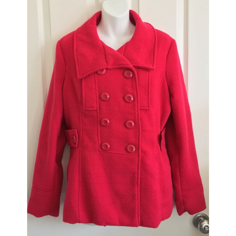 Wet Seal Junior's‎ Jacket Sz XL Pink Wool Blend ~ Lighter Weight